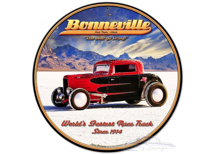 Bonneville Metal Sign - 14" Round