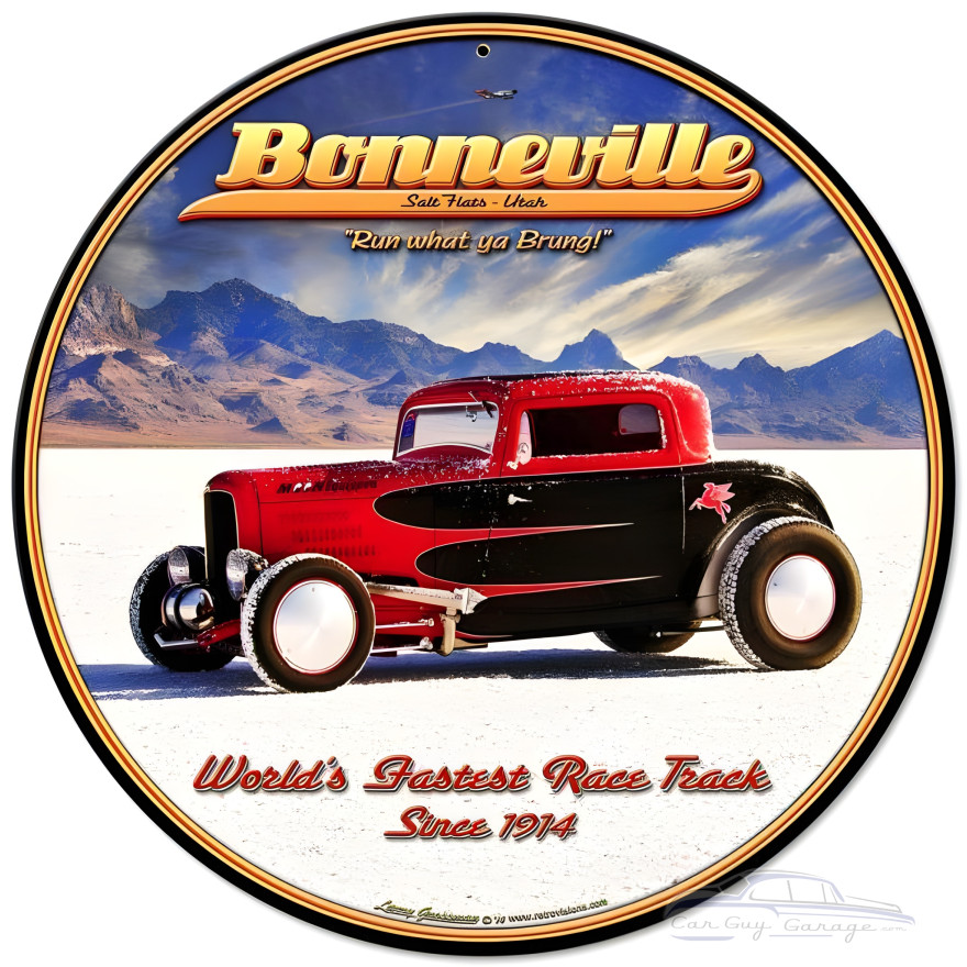 Bonneville Metal Sign - 14" Round