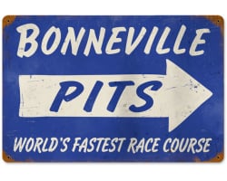 Bonneville Pits Metal Sign - 18" x 12"