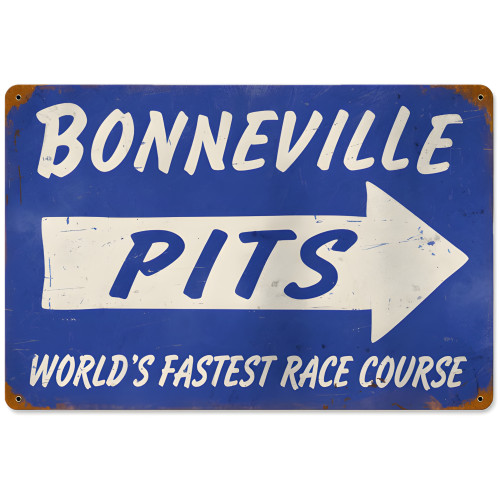 Bonneville Pits Metal Sign - 18" x 12"