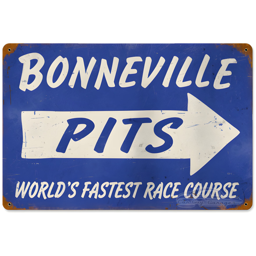 Bonneville Pits Metal Sign - 18" x 12"