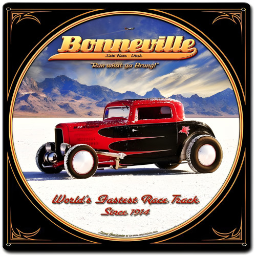 Bonneville Metal Sign - 24" x 24"
