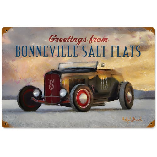 Bonneville Salt Flats Metal Sign - 18" x 12"