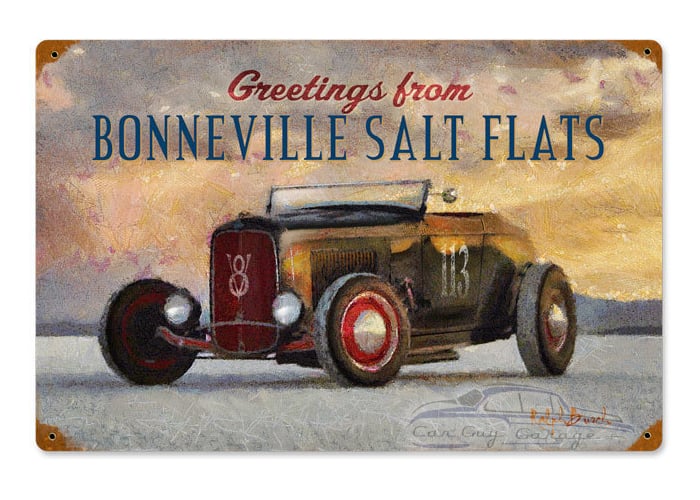 Bonneville Salt Flats Metal Sign - 18" x 12"