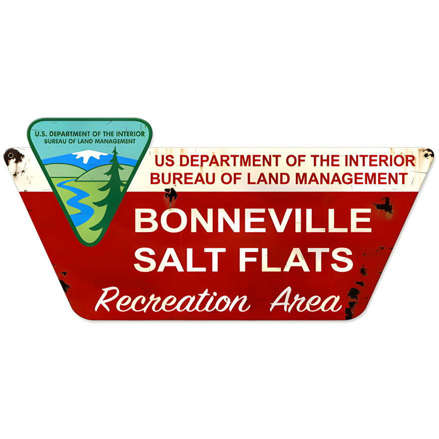 Bonneville Salt Flats Metal Sign - 27" x 13"