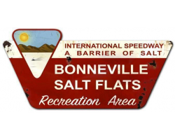 Bonneville Salt Flats Created Metal Sign