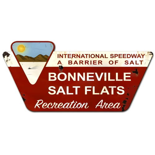Bonneville Salt Flats Metal Sign - 36" x 18"