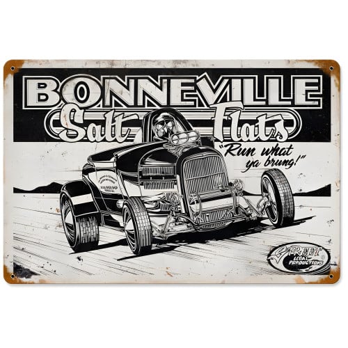 Bonneville Salt Flats Metal Sign - 12" x 18"