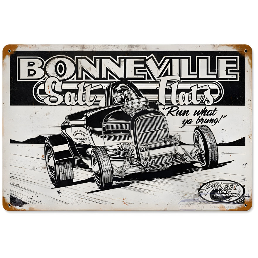 Bonneville Salt Flats Metal Sign - 12" x 18"