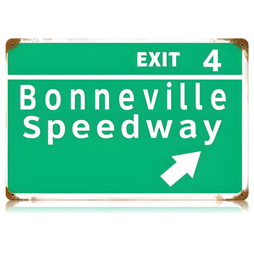 Bonneville Speedway Metal Sign - 18" x 12"
