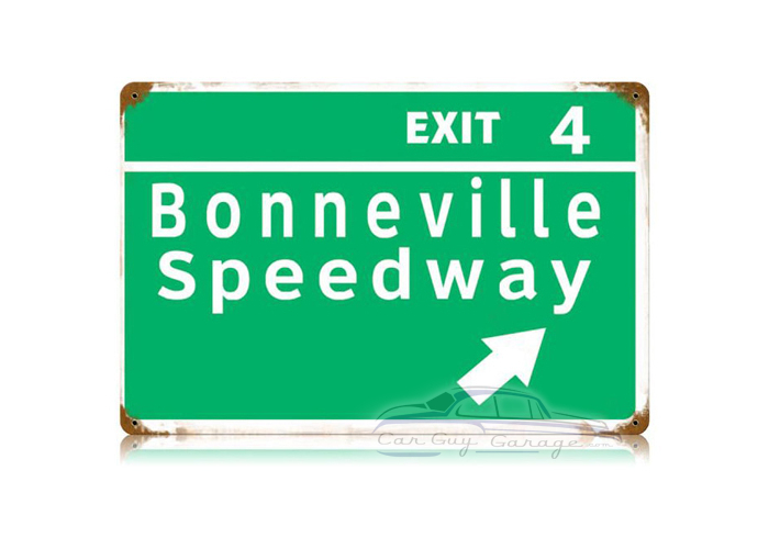 Bonneville Speedway Metal Sign - 18" x 12"