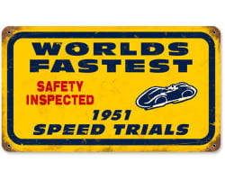 Bonneville Speed Trials Metal Sign - 14" x 8"