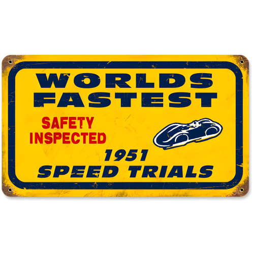 Bonneville Speed Trials Metal Sign - 14" x 8"
