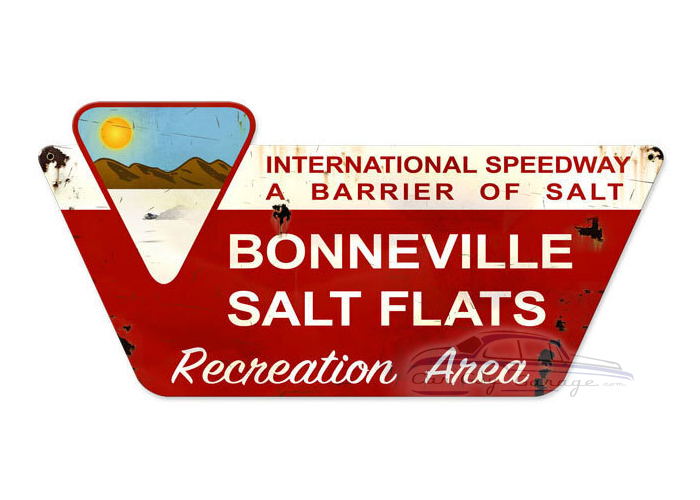 Bonneville Speedway Metal Sign - 27" x 13"