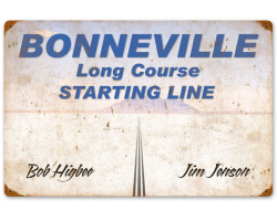 Bonneville Starting Line Metal Sign - 24" x 16"