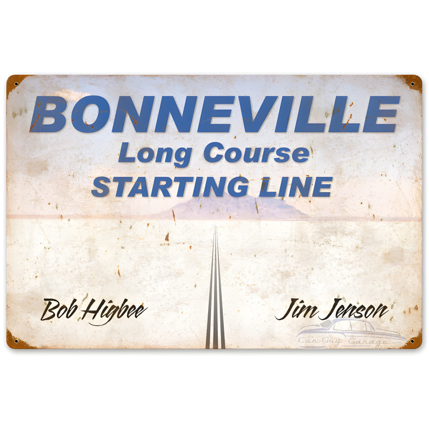 Bonneville Starting Line Metal Sign - 24" x 16"