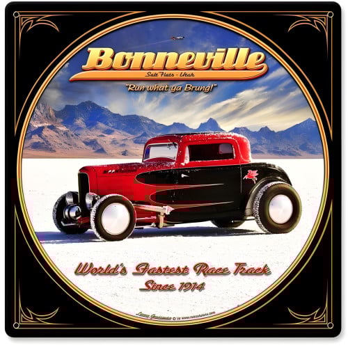 Bonneville Metal Sign - 12" x 12"
