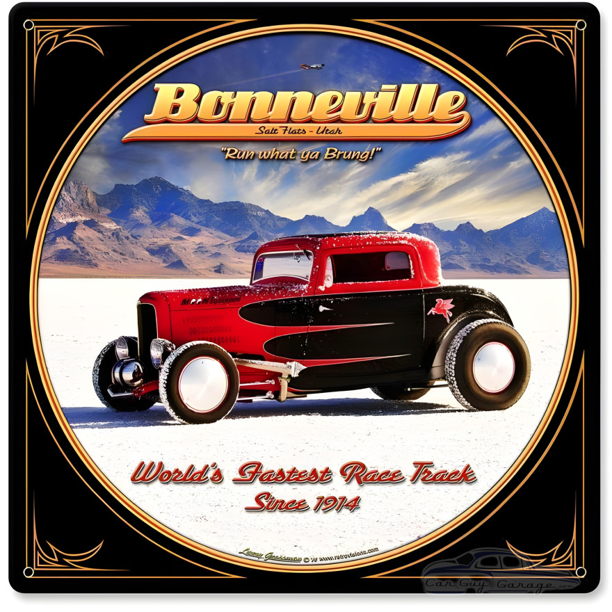 Bonneville Metal Sign - 12" x 12"