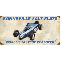 Bonneville World's Fastest Roadster Metal Sign - 24" x 12"