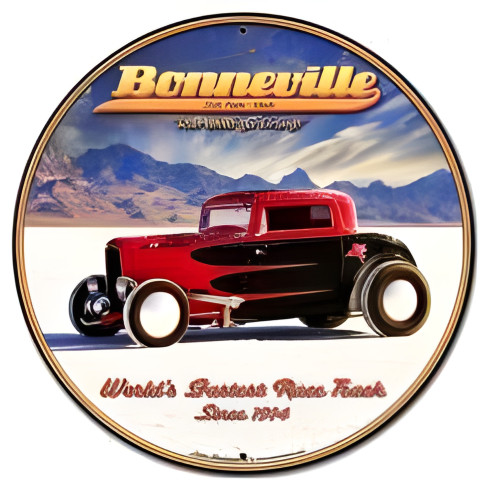 Bonneville Metal Sign - 28" Round