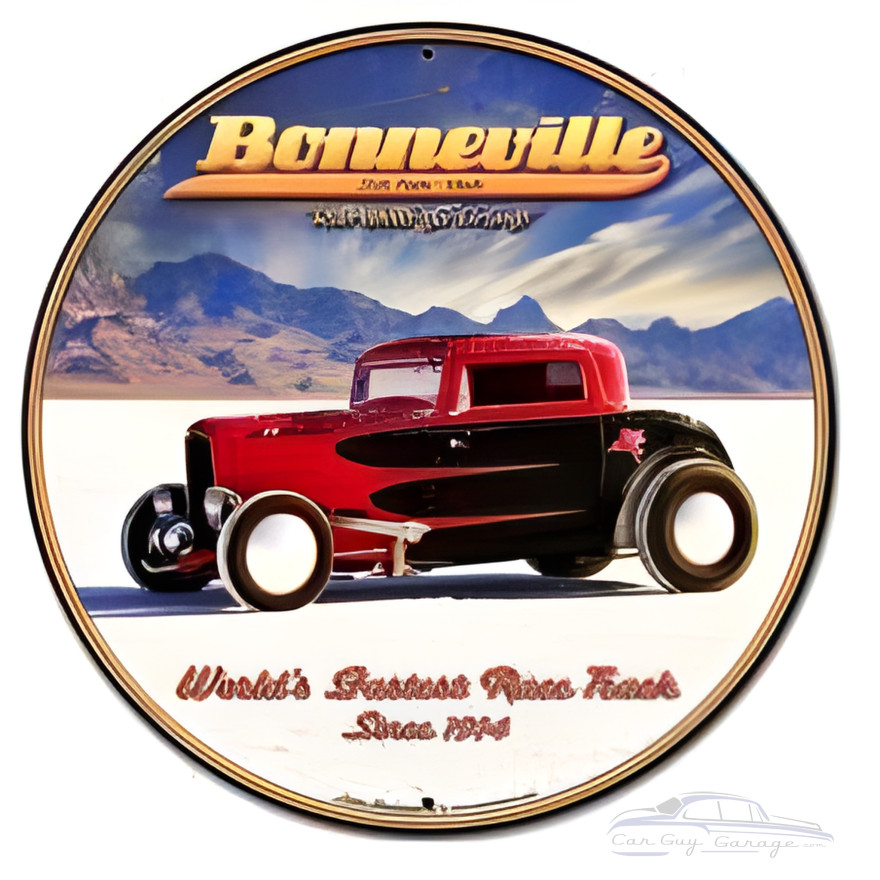 Bonneville Metal Sign - 28" Round