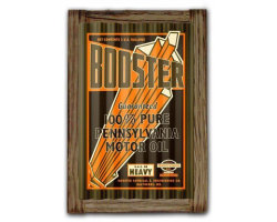 Booster Motor Oil Corrugated Framed Sign