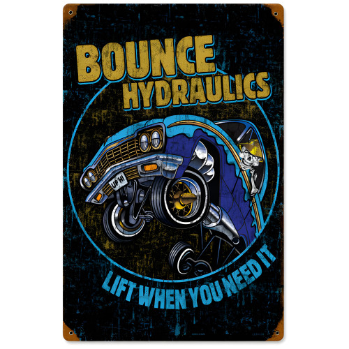 Bounce Hydraulics Metal Sign - 12" x 18"