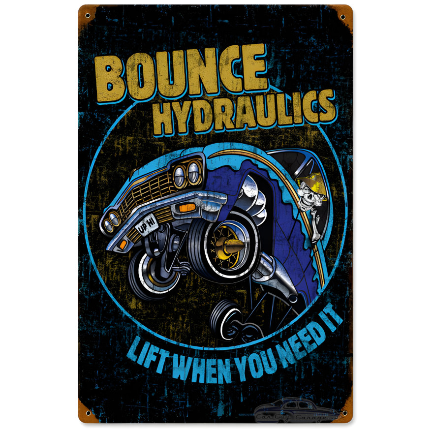 Bounce Hydraulics Metal Sign - 12" x 18"