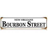 Bourbon Street Metal Sign - 20" x 5"