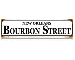 Bourbon Street Metal Sign - 20" x 5"
