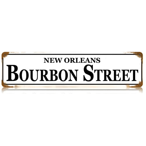 Bourbon Street Metal Sign - 20" x 5"