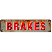 Brakes Metal Sign - 20" x 5"