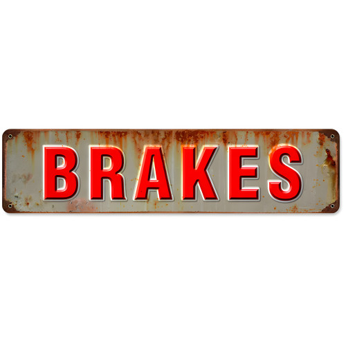 Brakes Metal Sign - 20" x 5"