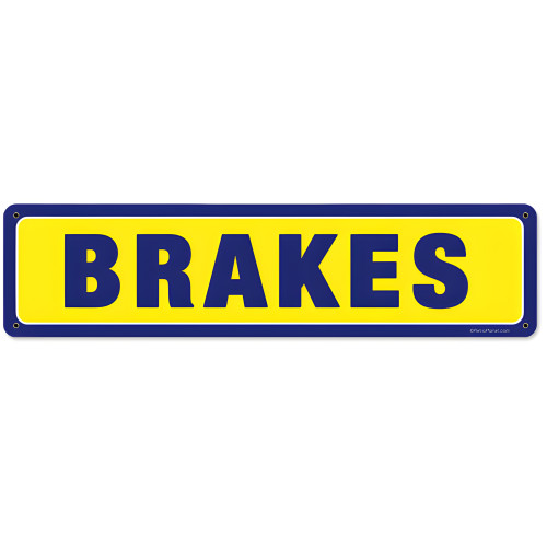 Brakes Metal Sign - 20" x 5"