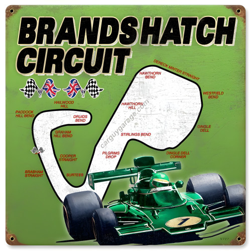 Brands Hatch Metal Sign - 12" x 12"