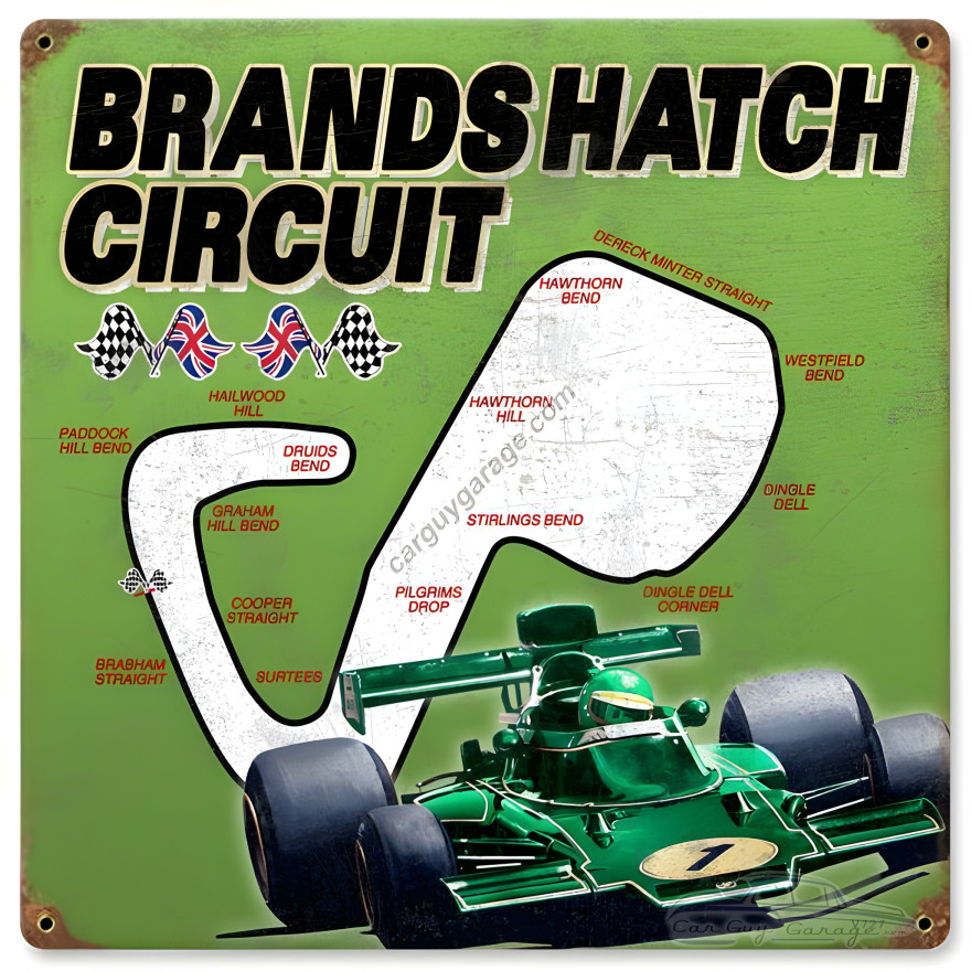 Brands Hatch Metal Sign - 12" x 12"