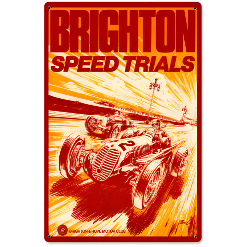Brighton Speed Trials Metal Sign - 12" x 18"