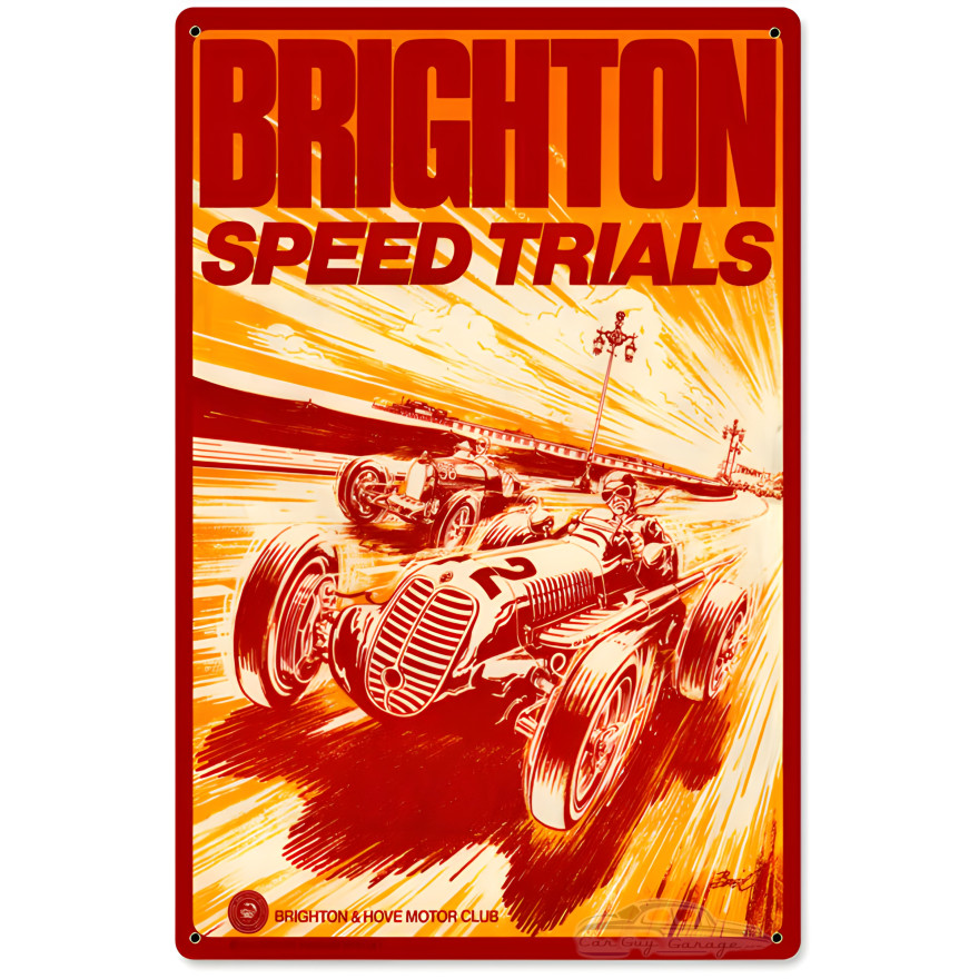 Brighton Speed Trials Metal Sign - 12" x 18"