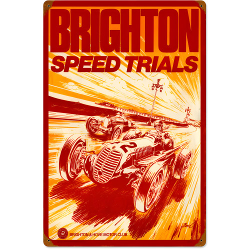 Brighton Speed Trials Metal Sign - 16" x 24"