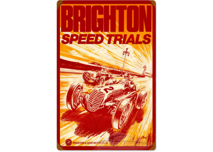 Brighton Speed Trials Metal Sign - 16" x 24"
