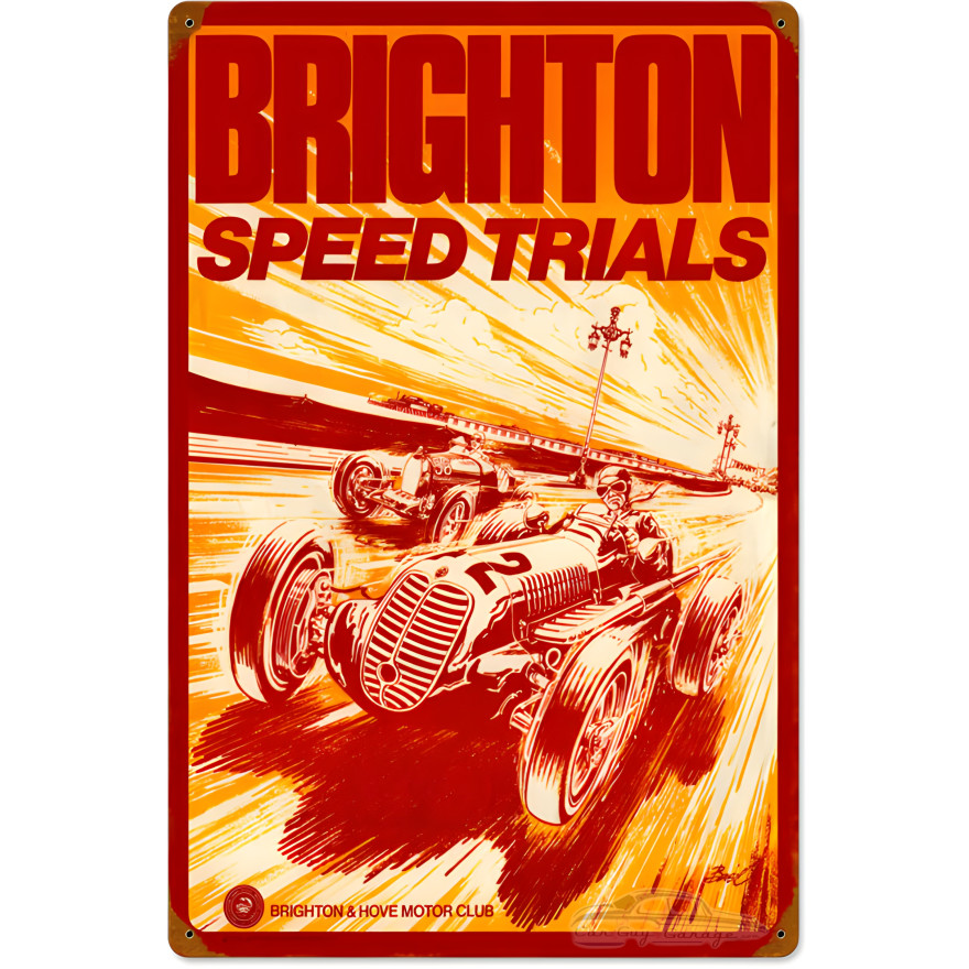 Brighton Speed Trials Metal Sign - 16" x 24"