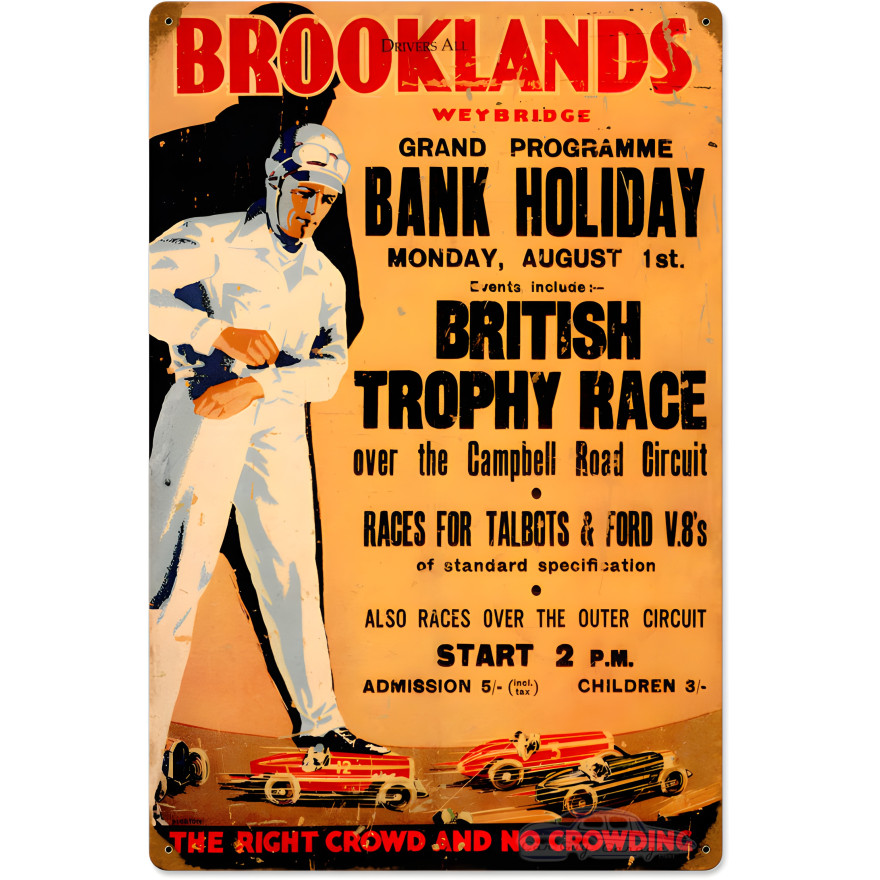 Brooklands Metal Sign - 16" x 24"