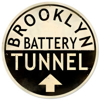 Brooklyn Tunnel Metal Sign - 28" Round
