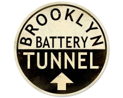 Brooklyn Tunnel Metal Sign - 28" Round