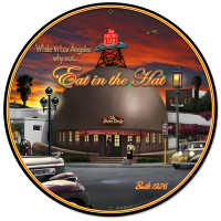 Brown Derby Metal Sign - 28" Round