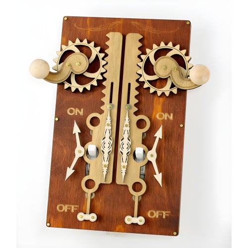 Brown Double Toggle Rack and Pinion Light Switch Plate