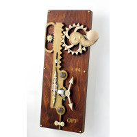 Brown Single Toggle Rack and Pinion Light Switch Plate