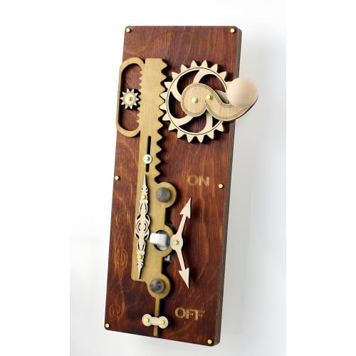 Brown Single Toggle Rack and Pinion Light Switch Plate