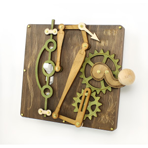 Wooden Gear Lever Single Toggle Mechanical Light Switch Cover Plate