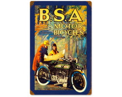 BSA Motorcycles Metal Sign - 12" x 18"